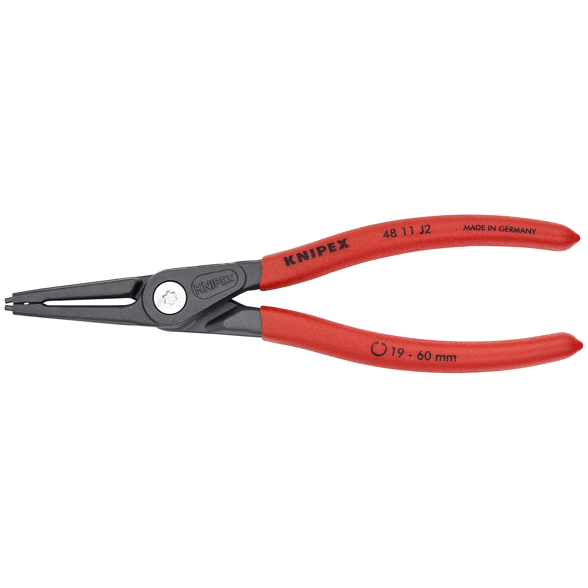 KNIPEX Internal Precision Snap Ring Pliers - 7.25in., 5/64in. Tip, Steel, Model# 48 11 J2